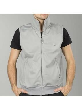 UFC Mens 2XL MMA Soft Shell Vest Jacket Gray Sleeveless Pockets Zip Front NEW